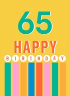 Kleurige 65 jaar verjaardagstaart